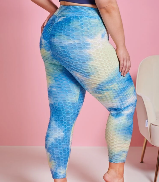 Plus Tie Dye Wide Band Waist Leggings